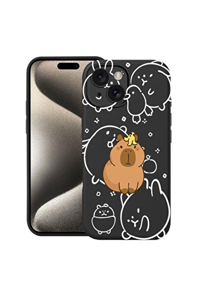 bestcase Husă Ultra Subțire pentru Apple iPhone 15, Desen Animat Kawaii Capib...