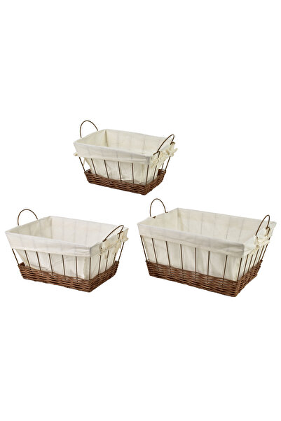 MONDEX Set de 3 coșuri dreptunghiulare WILL XL40x30x20 cm, L35x25x18 cm, M30x...