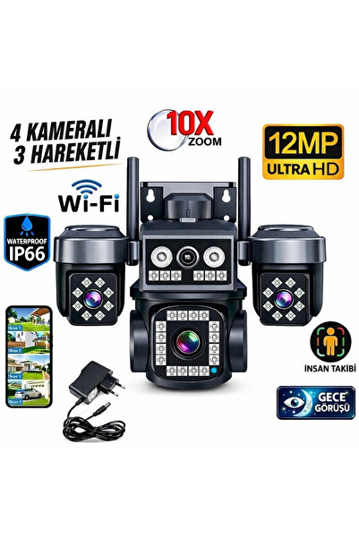Yenimiyeni O-Kam Pro 4 Kameralı 4 Görüntülü Ultra HD 360 Dönebilen Kablosuz W...