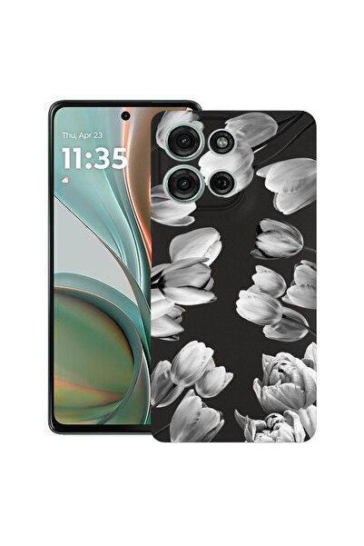 bestcase Υπέρλεπτη Θήκη για Motorola Edge 50 Neo, Φλοράλ - Μαύρη Τουλίπα, 190...