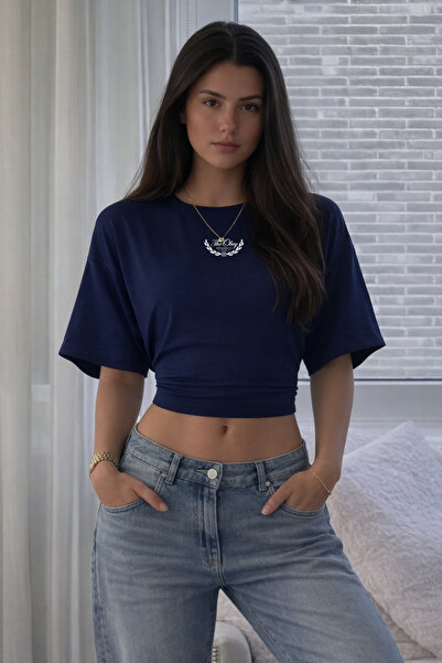 COMBİNE MİCHAİL Γυναικεία μπλούζα Obey με στάμπα κειμένου, στενή εφαρμογή, σκ...