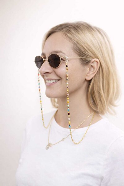 bonjorno aksesuar Colorful Beaded Eyeglass Chain – Stylish Glasses Strap – Women's Sunglasses Accessory