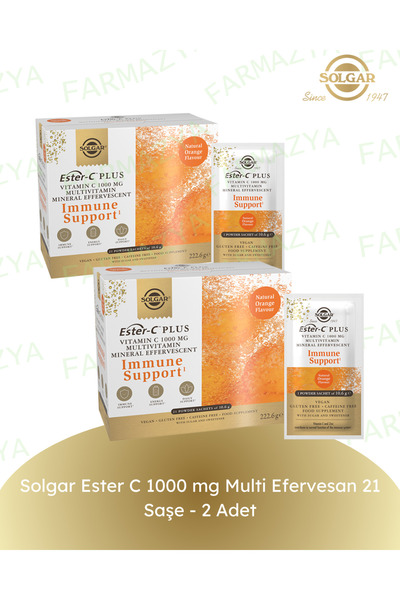 Solgar Ester C 1000 mg Multi Efervesan 21 Saşe - 2 ADET