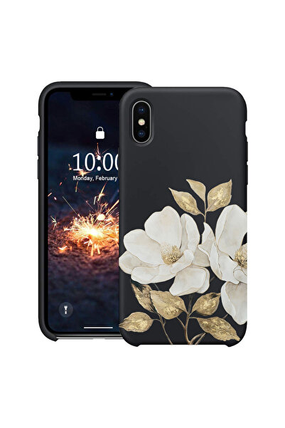 bestcase Υπέρλεπτη Θήκη για Apple iPhone XS / X, Φλοράλ - Χρυσή Καμέλια, 2078...