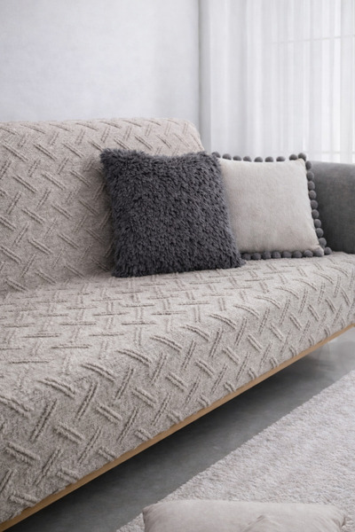 Shopyteks Κάλυμμα καναπέ από σενίλ 170x210 με μοντέρνο σχέδιο, φιλικό προς τα...