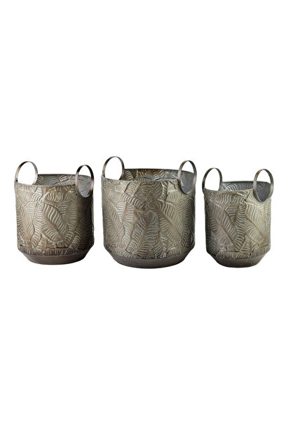 MONDEX Set 3 cutii MARINA LEAF 33x33x36/28x28x35/22x22x34 cm