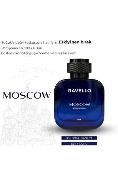 RAVELLO Moscow 100 ml EDT | Kalıcı Erkek Parfüm |Erkeksi Vanilya& Amber Koku ...