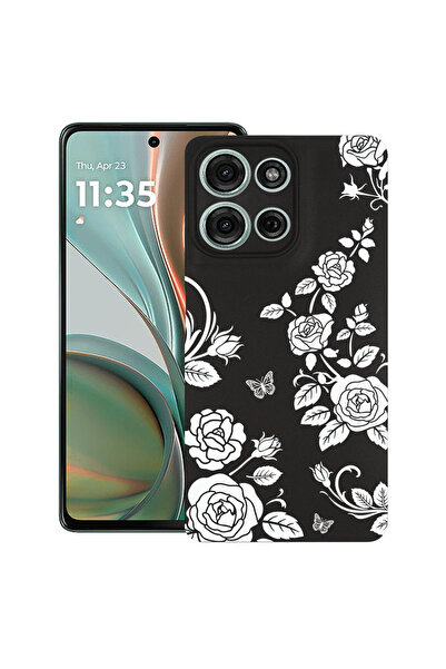bestcase Υπέρλεπτη Θήκη για Motorola Edge 50 Neo, Φλοράλ - Μαύρο Τριαντάφυλλο...