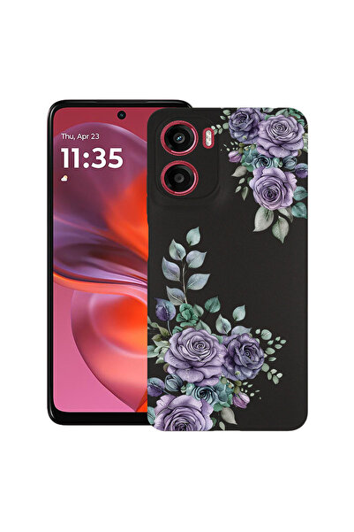bestcase Husă Ultra Subțire pentru Motorola Moto G06, Florală - Roz Pastel, 2...