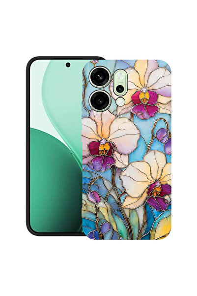 bestcase Υπέρλεπτη Θήκη για OPPO Reno14, Φλοράλ - Ορχιδέα με σχέδιο βιτρό, 20...