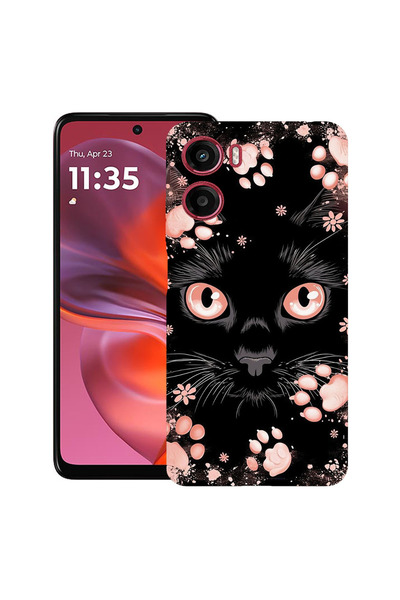 bestcase Υπέρλεπτη Θήκη για Motorola Moto G05 / Moto E15, Μαύρη Γάτα, 1926336...
