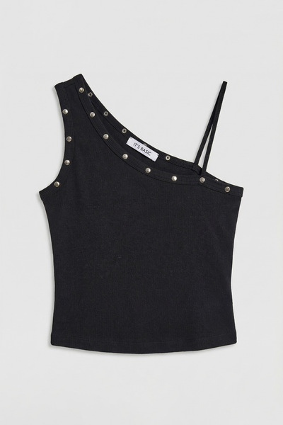 it's basic Women's Black W5 Drop Detailed Single Sleeve Strap Special Elastan...