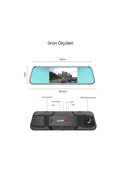 Midcom CC-65 HD 5.5" IPS Ekran Dokunmatik Araç Kamerası