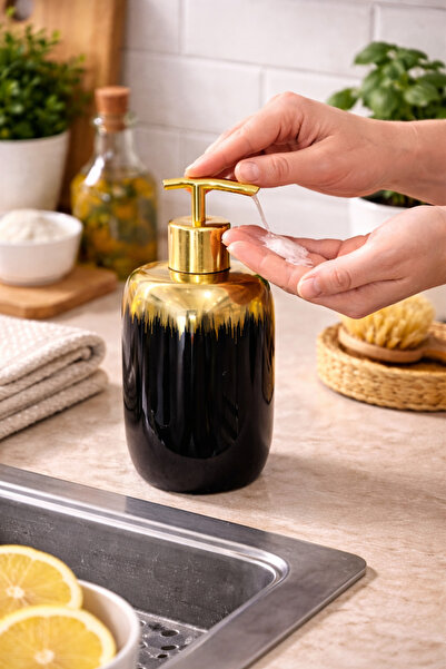 ARVALE Διανομέας υγρού σαπουνιού NERO Black Gold – Πολυτελής διανομέας σαπουν...