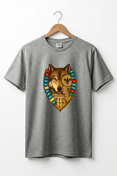 WİDİ Μπλουζάκι Bozkurt Göktürk Alphabet και σημαίες των Τουρκικών Πολιτειών μ...