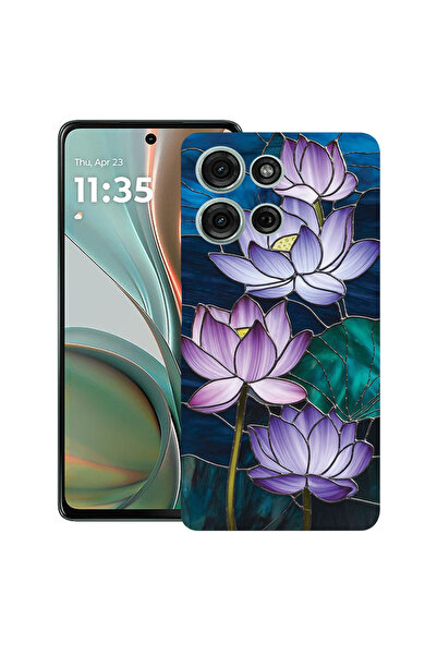 bestcase Υπέρλεπτη Θήκη για Motorola Edge 50 Pro, Φλοράλ - Λωτός από Βιτρό, 1...