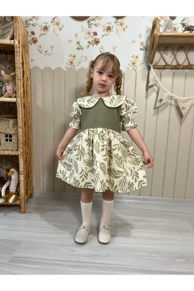 TINY BEAR Flower Patterned Girl's Dress