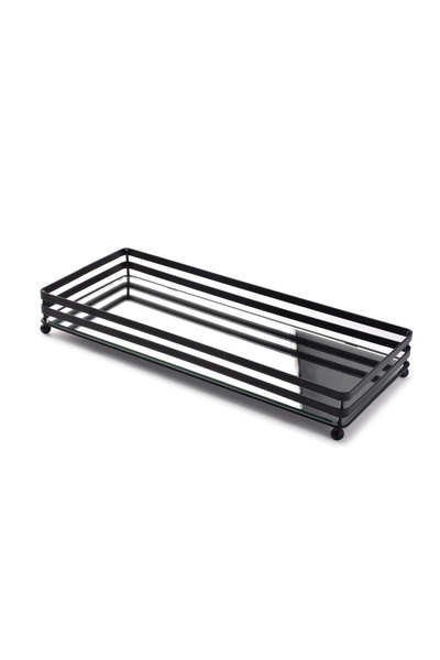 MONDEX Suport pentru tavă CEDRIC 39x16x5.5 cm negru cu oglindă