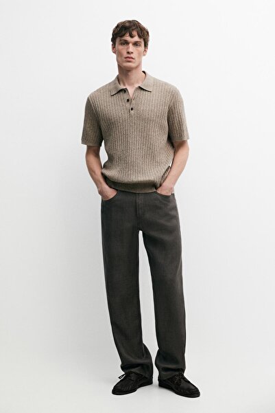Massimo Dutti Pamuklu triko polo yaka kazak