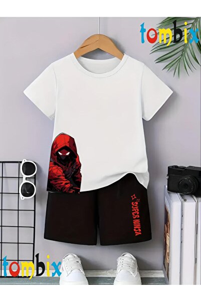 tombix Yandan Ninja Printed T-Shirt Shorts Summer Children's Set