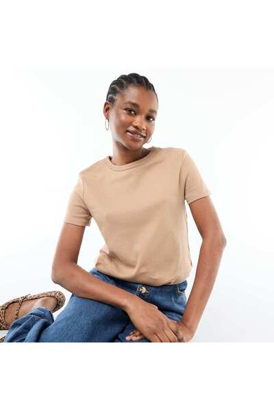 KIABI Thick cotton T-shirt BEIGE