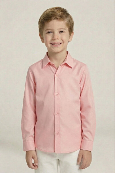 nacar çarşı Αγορίστικο ροζ μακρυμάνικο πουκάμισο από δακρόν – Για καθημερινή ...