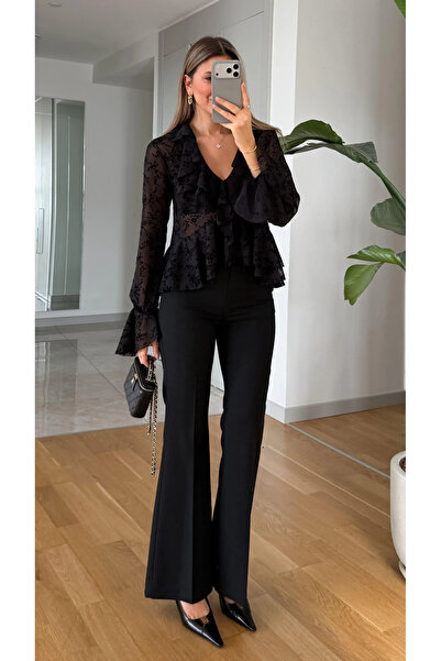 My Blog Μαύρο Ισπανικό Παντελόνι Πατάνι - 9953