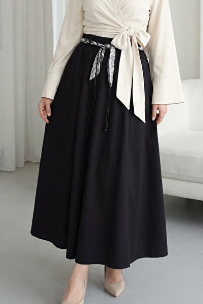 HİJABAYA Λινή φούστα με ελαστική μέση, ζώνη και τσέπες