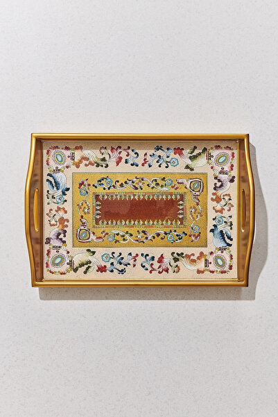 Paşabahçe Çiçek Tepsi 41x28x7 Cm - 1 Adet