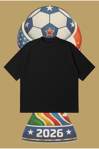 PURE POWER Fifa Wc26 Kupa Oversize Boxy Fit Unisex 100% Cotton Tshirt – Printed T-Shirt |   Streetwear