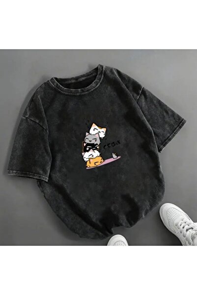 bellanova Μπλουζάκι με στάμπα, κορυφαίας ποιότητας, vintage πλυμένο, στυλ δρό...