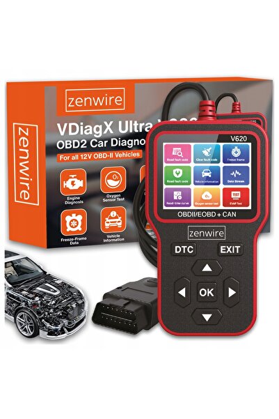 zenwire Interfață OBD2 VDiagX V620, Ecran IPS color de 2.8 inch, Ștergere ero...