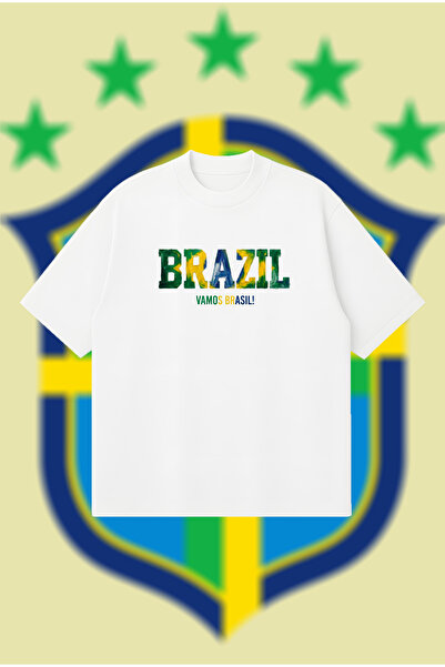 PURE POWER Vamos Brazil Oversize Boxy Fit Unisex 100% Cotton Tshirt – Printed...