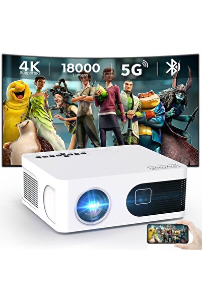 zenwire Mini proiector WiFi 2.4/5GHz Android TV Bluetooth FULL HD 4K 18000lm ...