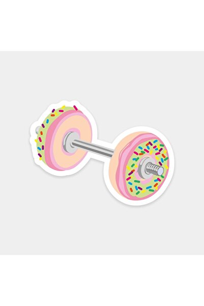 The Sticker Story. ملصق على شكل دونات على هيئة دمبل