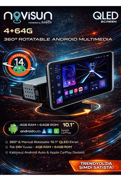 NAVİSUN | NV-5105R | 10.1 inç 360° Rotate Android Multimedya | 2+32G | TCB001...