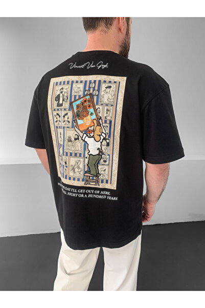 NO1 KONSEPT Μαύρο Μπλουζάκι Βαν Γκογκ Πάτσλι Πρέμιουμ Όβερσάιζ
