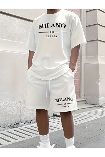 EFFRENATU Oversize Black Shorts and T-Shirt Set - Cotton Relaxed Fit