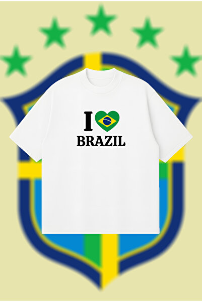 PURE POWER Love Brazil Oversize Boxy Fit Unisex 100% Cotton Tshirt – Printed ...