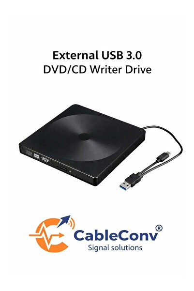 genric محرك أقراص DVD خارجي محمول 2 في 1 من نوع C و USB 3.0، ناسخ أقراص CD/DV...