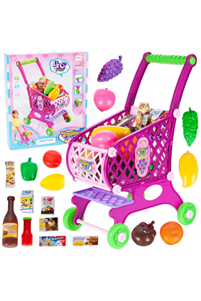 MalPlay Set Carucior pentru cumparaturi model realist, cu 46 de accesorii inc...