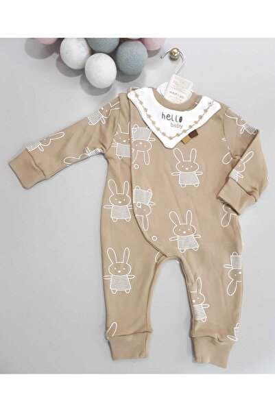 Sönmez Baby Hello Baby Rabbi̇t Bibbed Combed Cotton Jumpsuit Seasonal Double ...