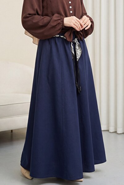HİJABAYA Λινή φούστα με ελαστική μέση και τσέπες