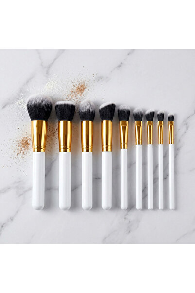 LOFIAN Lufian White Color 10 Pieces Makeup Brush Set 10Pieces Makeup Brush Set