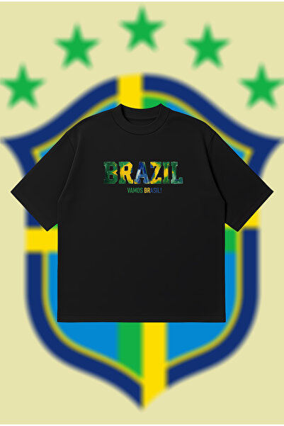 PURE POWER Vamos Brazil Oversize Boxy Fit Unisex 100% Cotton Tshirt – Printed...