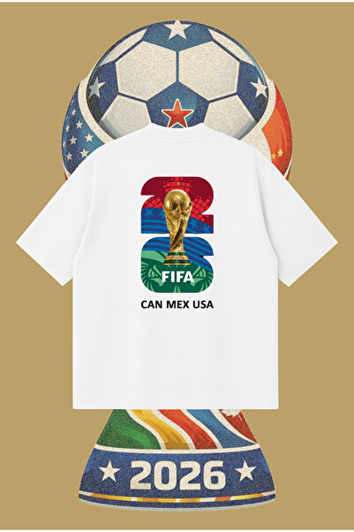 PURE POWER Fifa Wc26 Kupa Oversize Boxy Fit Unisex 100% Cotton Tshirt – Print...