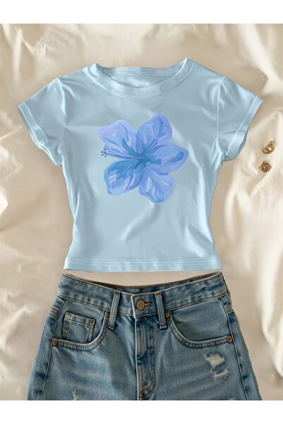 Toum Ζώνη Ανδρική Ρετρό Μπλούζα με Λουλούδια Κοντό