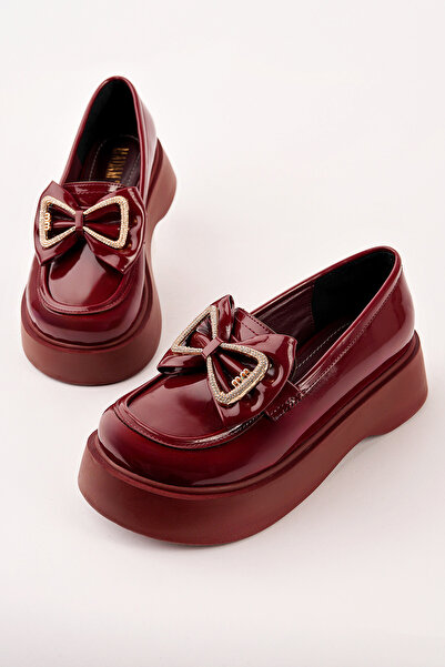 Madam Tarz SMR-4029 Χοντρή Σόλα με Κορδέλα και Πέτρες Loafer