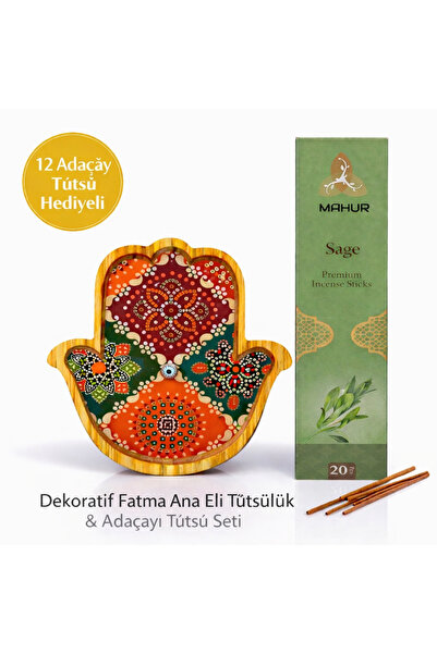 MAHUR Dekoratif Fatma Ana Eli Tütsülük & Tütsü Seti