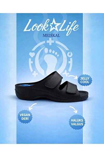 Look Life Γυναικείες Μαύρες Ορθοπεδικές Παντόφλες Jelly Cool Hallux Valgus - ...